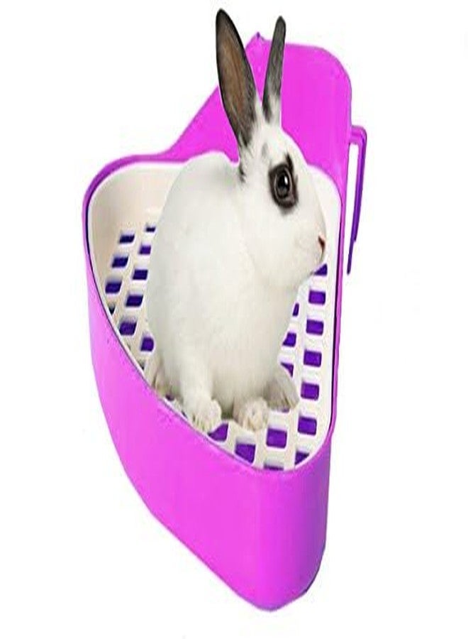 سايج سكوير صندوق فضلات الأرانب المربع الكبير الحجم من سيج، للتدريب على استخدام المرحاض مع شبكة للأرانب والخنازير الغينية والشنشيلة (وردي) - Image 1